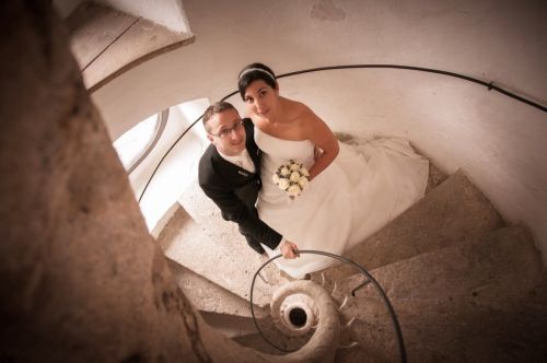 Paar in Wendeltreppe
